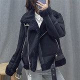 And Winter New Suede Suede Thickened Fur Integrated Suit Collar Belt Jacket Jacket-Outfit