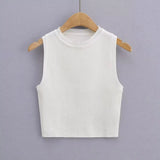 Fongt Summer New Top Sleeveless Short Knitted Vest Female C83614