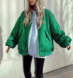 Simple Basic Zip Up Bomber Jacket-Outfit