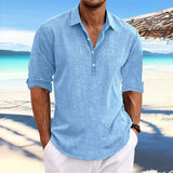 Fongt Men's 2025 Summer New Set-Fashion Teen Fashion Loose Long-Sleeved Home Casual Shirt.