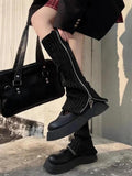 Zip-Up Knitted Leg