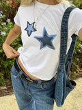 Y2K star print short sleeve
