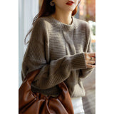 Fongt 2025 Mahjong Sweater New French Vintage Long Sleeve Knitted Fashion T-Shirt Loose Bottom