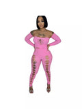 Fongt Female Solid Color Round Collar Hollow Lace Sexy Body Repair Knit 2 Pieces