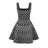 Fongt Type Collarless Wave Knitted Dress Pocket Fluffy Knitted Evening Dress Woman