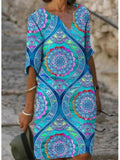 Elegant Floral Print Dress 703-1-Outfit