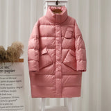 New90% White Duck Down Thick Warm Jacket Female Parkas Winter Loose Long Fashion Feather Down Coat Snow Outwear Veste
