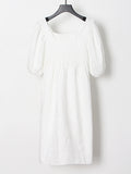 Fongt Wind Dress Woman 2025 Spring New Sweet And Simple Bling Solid Color Bubble Bubble Sleeve Short
