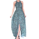 Fongt New Fashion Print Round Collar Sleeveless Sexy Strapless Dress Woman-Outfit