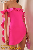 2023 Women's Dress Ruffle Skinny Party Club Mini Bandage Dress Strapless Open Back Evening Dress Formal Birthday