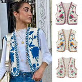 Fongt Women's Summer New External Fashion Retro Embroidery Vest Explosion