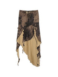 Asymmetric Lace Up Maxi Skirt-Outfit
