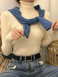 High Neck Jumper Knit Top-Outfit