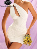 Mesh Corset Dress Single Shoulder Cut out Boning Pad Underwire Lining Zip Bodycon Dress Sexy Mini Dresses for Women