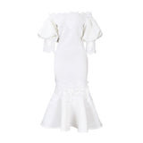 Fongt Women's Fashion Temperament Lace Side-Scaught Fishtail Party Dress Dress Dress Dress Dress