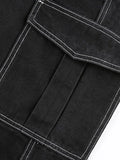 Pocket Stitched High Waist Cargo Jeans-Outfit