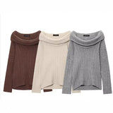 Fongt Lazy Shoulder Shoulder Knit Shirt Sweater