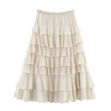Fongt Women's Clothing INS Burst Casual Cascade Cascade Decoration Fan Flute Half-Body Skirt
