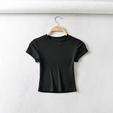 Fongt And Summer Short Thread Slim T-Shirt Women's Short-Sleeved Jacket-Outfit