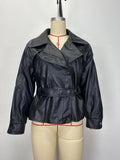 Fongt 2025 Explosion Long-Sleeved Collar With Short Locomotive Jacket Leather Coat Woman