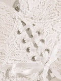 Front Tie Lace Bustier-Outfit