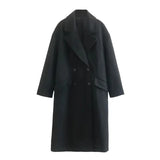 New Women's Neutral Wind Long Trench Coat Woolen Coat 3046701-Outfit
