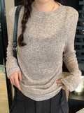 Solid Color Thin Long Sleeve Knit-Outfit