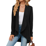 New Solid Color Long-Sleeved Cardigan Loose Jacket Knit Coat Female-Outfit