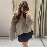 Fongt Women's Explosive Loose Double-Buttoned Long-Sleeved Pocket Jacket Jacket
