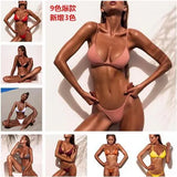 Fongt Ebay Hot Style Bikini 2017 New Ladies Split Solid Color Swimsuit Sexy Bikini-Outfit