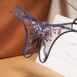 briefs sexy French embroidery sexy mesh hollow out free off thong low waist transparent t pants G-String
