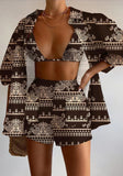 Fongt Fashion Casual Print Three-Piece Women's Clothing