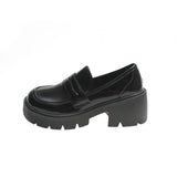 Fongt English Wind With Jk Small Leather Shoes Women Round Head With Thick Soles Students With Skirts Two Wearing Lef Shoes