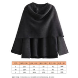 Fongt Women's Autumn New Asymmetric Scarf Short Loose Knit Coat