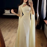 Fongt New Women's Temperament Elegant Solid Color Slim Slimming Dress