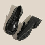 Fongt New Shallow Mouth British Style Student Single Shoes Korean Version Of College Style Happy Shoes With Skirt Small Leather Shoes