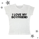 LOVE MY BOYFRIEND Summer Fashion Girls Pink Y2k Crop Top Harajuku Short Sleeve Women T-Shirt Baby Tee Streetwear EMO Girl Punk-Outfit