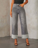 Fongt 2025 New Elastic Straight Jeans Women's Quality Retro Curly Waist Trousers