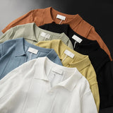 Fongt Fashion Knitted T-Shirt Men's Summer Niche Breathable Short-Sleeved POLO Shirt Korean Version Of Loose Half-Sleeved Top