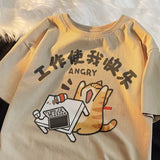 Niche Cotton Heavy Printed Short-sleeved T-shirt Loose Couple Casual-Outfit