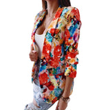 Women's Hot Style New Fashion Print Spring Coat Casual Small Suit-Outfit