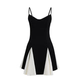 Fongt And White Sling Dress 2025 Spring And Summer Sexy Dew Hot Girl Maid Mini Dress