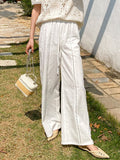 Fongt Cotton Trousers Women's Vacation Casual Women's Trousers French Design Trousers Women's Loose Thin Breathable Pants