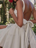 Backless Sexy White Dress Spaghetti Strap Bandage Bodycon Dress Elegant Luxury Party Evening Dresses for Women