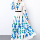 Fongt New Women's Dress Dress Oversized Dress Print 100 Folds T-Shirt With T-Shirt Holiday Casual Dress