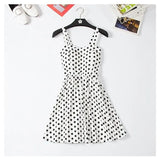 New Coming Off Shoulder Ruffle Dot summer Dress women white strap chiffon beach Boho party sexy dresses vestido