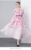 Fongt New Women's Dress Dress Oversized Dress Print 100 Folds T-Shirt With T-Shirt Holiday Casual Dress