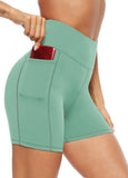 Shorts Tight Three-Point Pocket High-Waist Elastic Fitness Training Exercise Shorts-Outfit