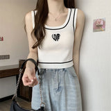 Sexy Sweet Embroidered Ice Vest Women Summer New Exterior Design Slings Tidly Sleeveless