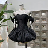 Sweet Salty Chick Wind Belt With Fish Bone Bra Thigh Thighs Super Short Dress With Bottom